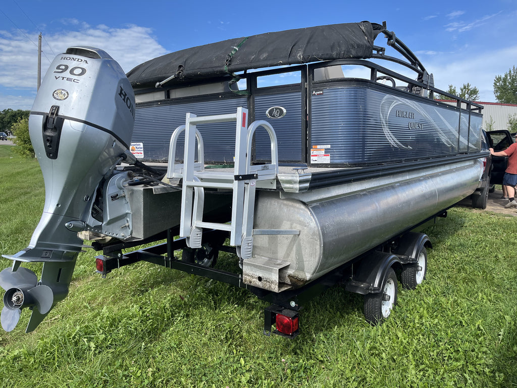 2022 Angler Quest 820 20' Fishing Pontoon – 90HP Honda 4-Stroke, Minn Kota Trolling Motor & Dual-Axle Trailer – $29,900