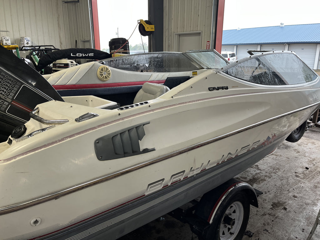 1990 Bayliner 1700 Capri Runabout with 90 HP Force 2-Stroke Engine and Trailer, $900