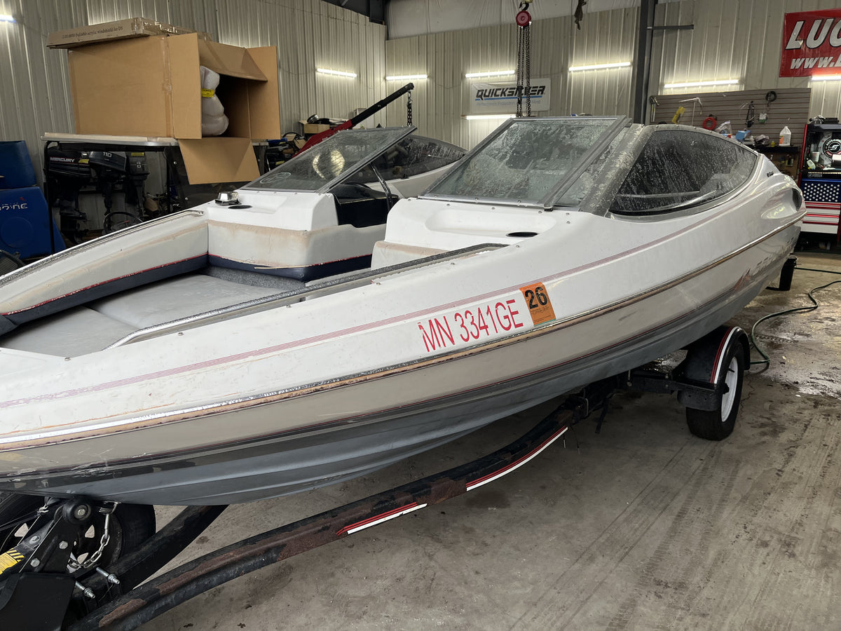 1990 Bayliner 1700 Capri Runabout with 90 HP Force 2-Stroke Engine and Trailer, $900
