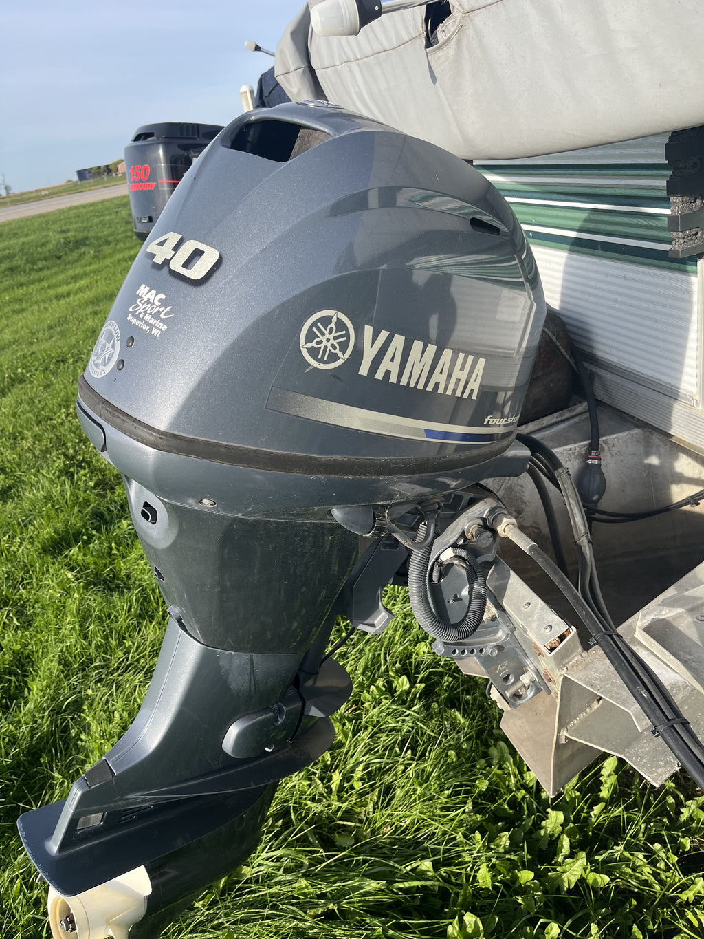 2021 Yamaha 40 HP 4-Stroke Outboard Motor (Remote Steer, Low Hours), $5,500