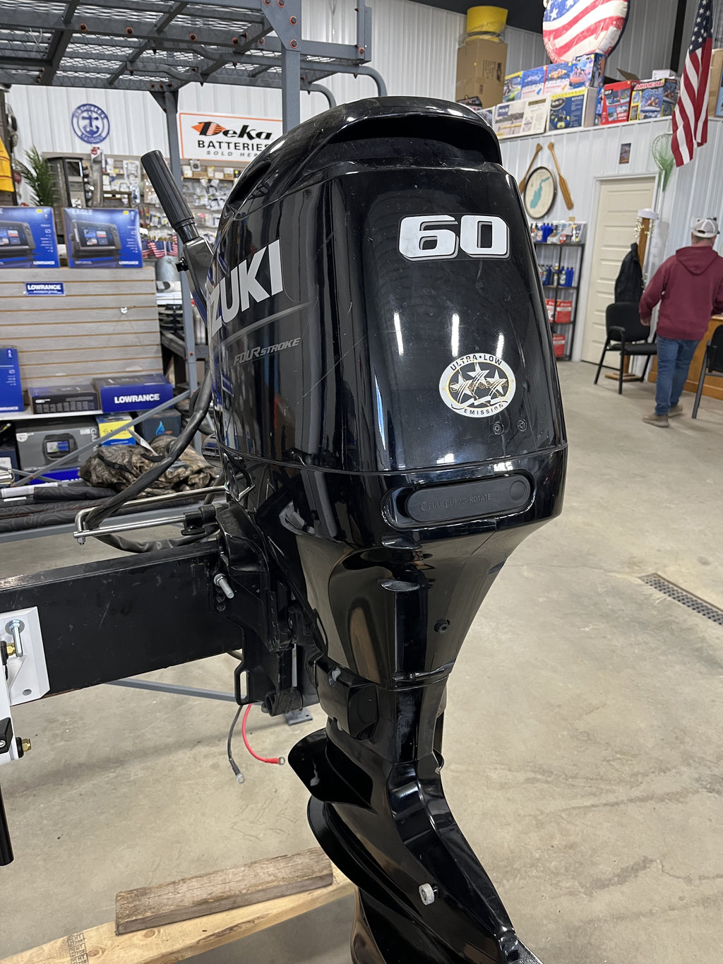 2022 Suzuki 60 HP 4-Stroke Outboard Motor (Tiller or Remote, 68 Hours), $5,900