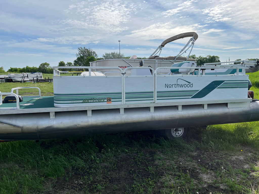 1996 Northwoods 21' Fish Pontoon with 1998 Mercury 40HP – Scissor Trailer