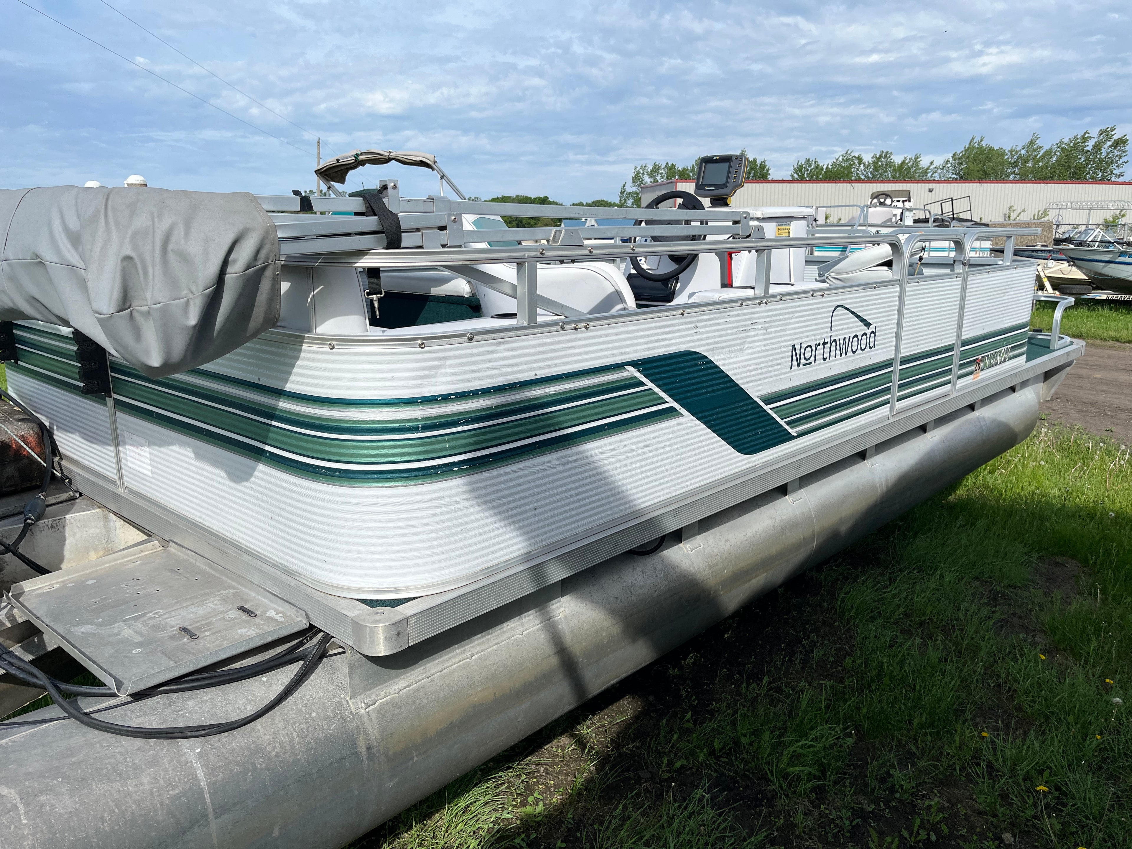 1996 Northwoods 21' Fish Pontoon with 1998 Mercury 40HP – Scissor Trailer