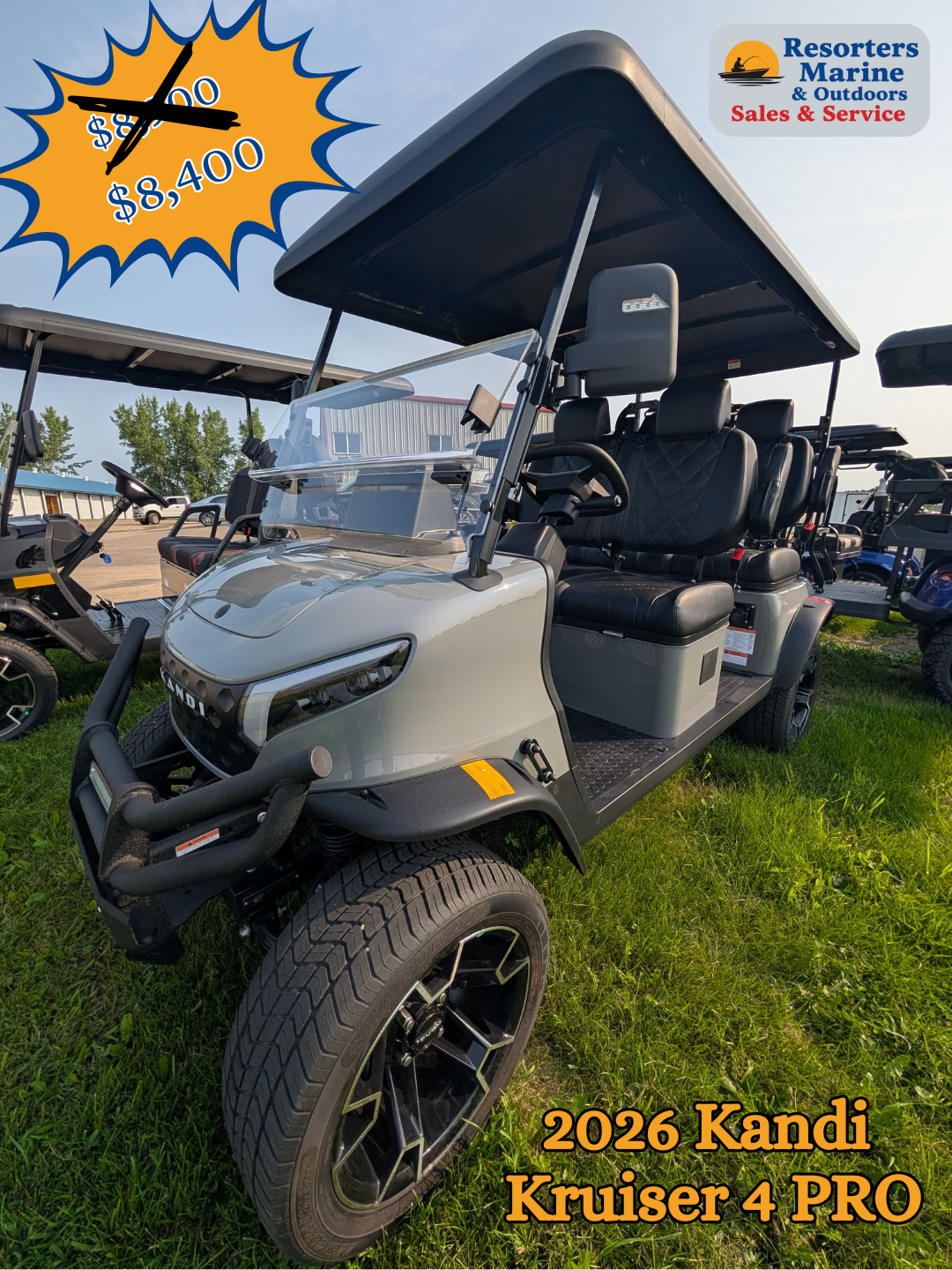 2026 Kandi Kruiser 4 PRO Electric Golf Cart – Battleship Grey – Tournament Featured Special ($500 OFF)