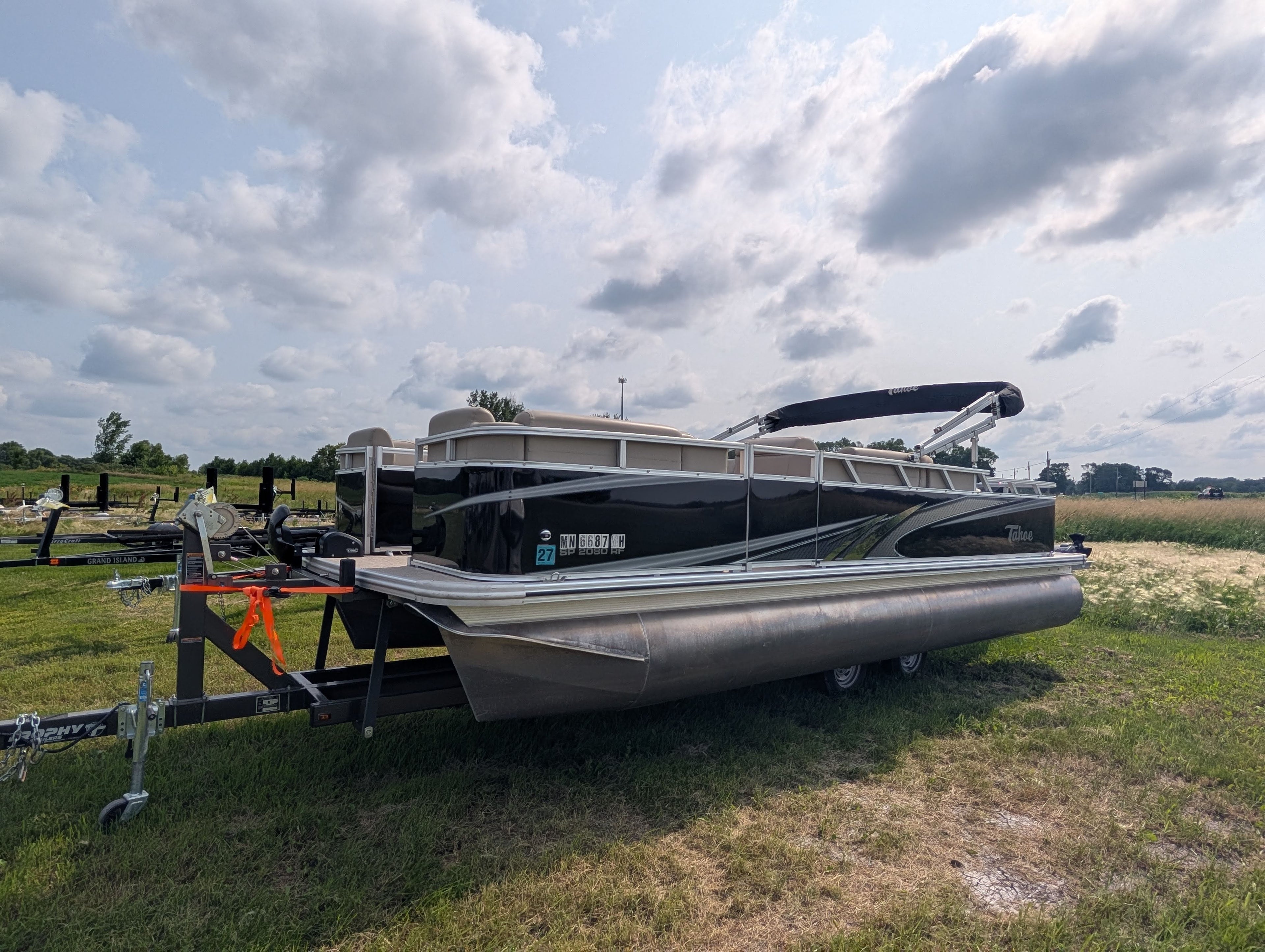 2022 Tahoe Sport Cruise SP 2080 RF Pontoon w/ 60HP Mercury Command Thrust 4-Stroke & Trophy Trailer