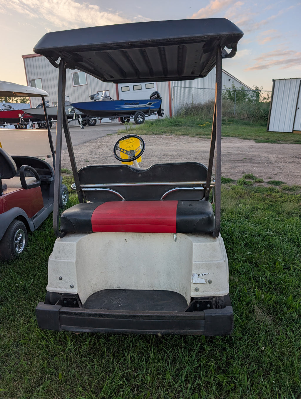 1987 Yamaha Golf Cart – Gas Powered Utility Cart with Black Canopy Top