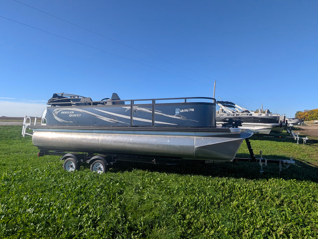 2022 Angler Quest 820 20' Fishing Pontoon – 90HP Honda 4-Stroke, Minn Kota Trolling Motor & Dual-Axle Trailer – $29,900