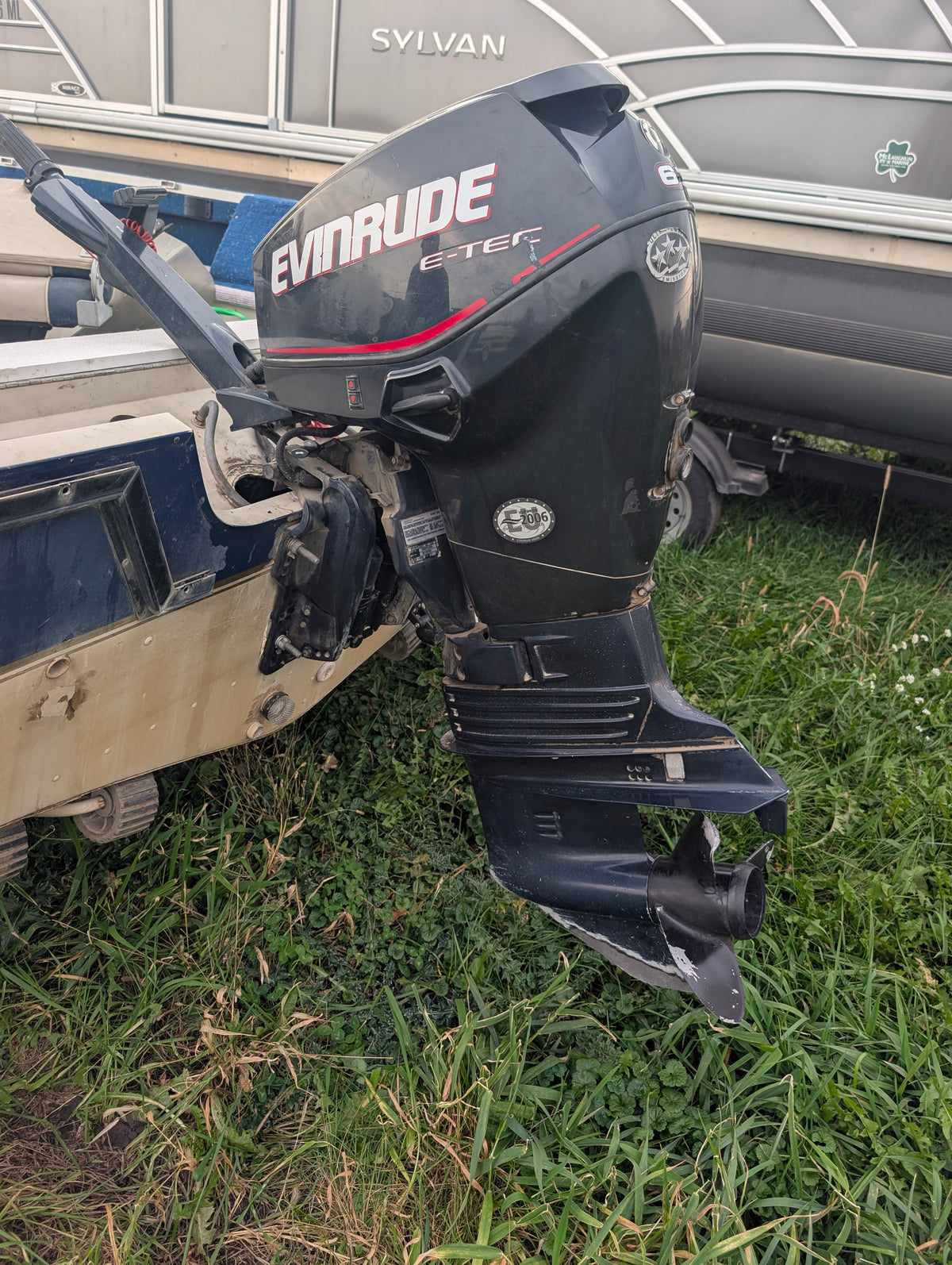 2005 Evinrude E-TEC 60 HP 2-Stroke Tiller Outboard Motor, $2,500
