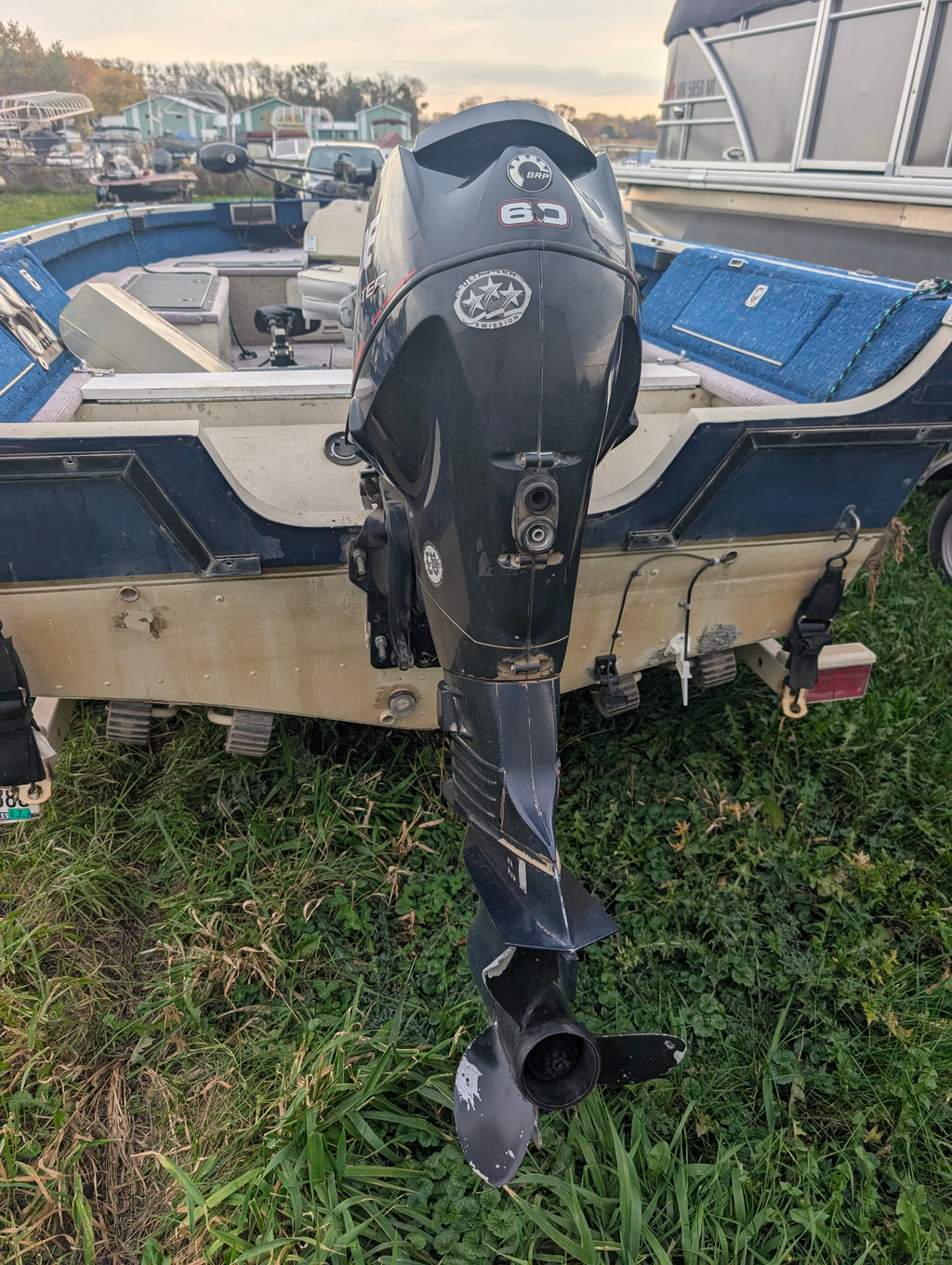 2005 Evinrude E-TEC 60 HP 2-Stroke Tiller Outboard Motor, $2,500