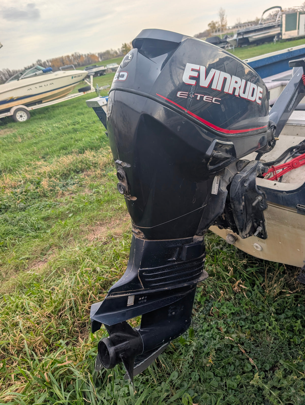 2005 Evinrude E-TEC 60 HP 2-Stroke Tiller Outboard Motor, $2,500