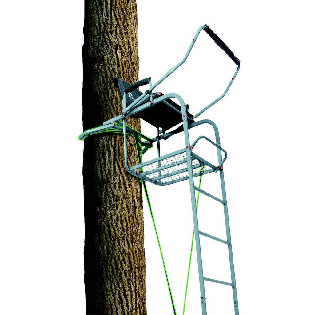 Ol' Man 22' Big Daddy Ladder Stand – Heavy-Duty Steel Tree Stand with Clamp Down Jaw & Truss System