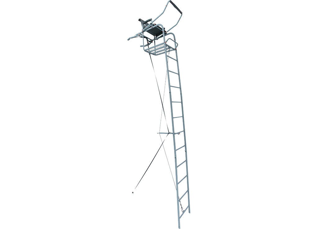 Ol' Man 22' Big Daddy Ladder Stand – Heavy-Duty Steel Tree Stand with Clamp Down Jaw & Truss System