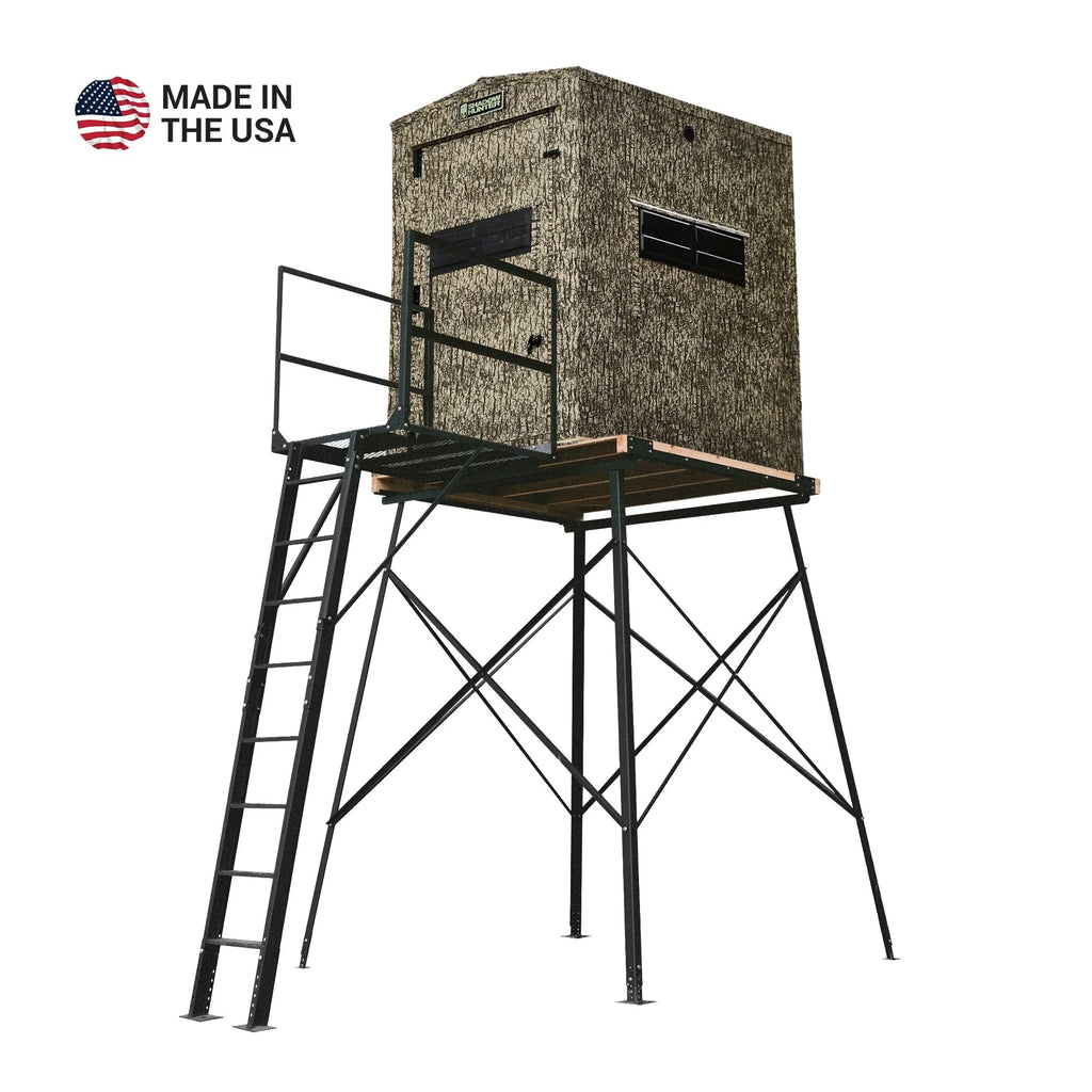 Shadow Hunter 4x5 Combo Hunting Blind with Heavy-Duty Steel Stand & Stairs – $3,290
